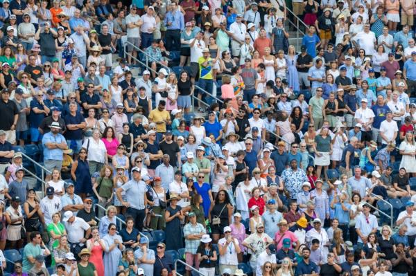 Tennis fans fill the grounds for the day session at the Open.