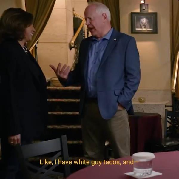 Tim Walz and Kamala Harris.