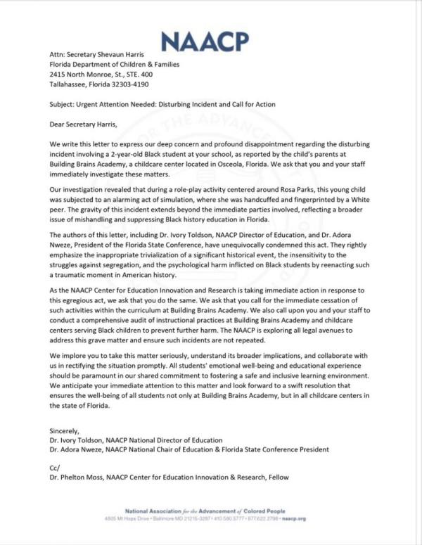 NAACP letter