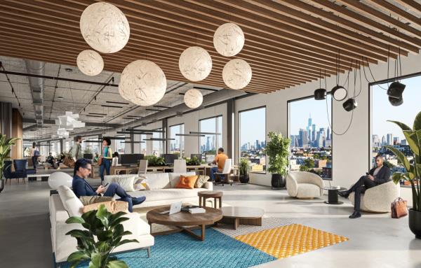 Interior of 300 Huntington. 