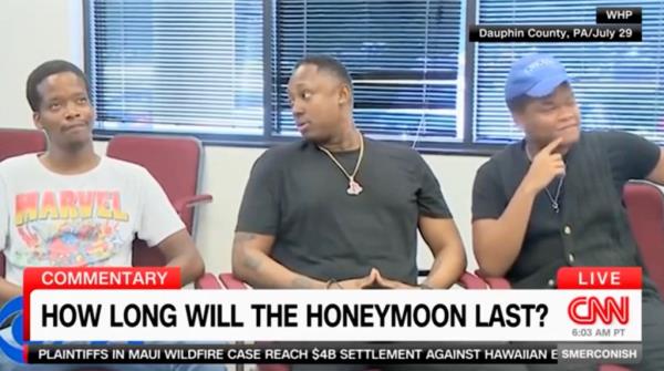 Men in a Pennsylvania barbershop questio<em></em>ned Kamala Harris' blackness to local reporter.