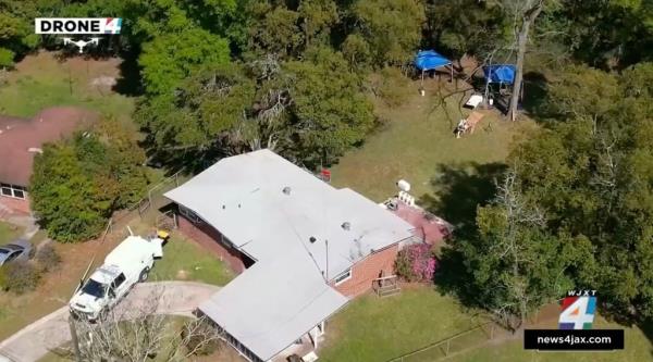 Aerial view of home in Jacksonville, Fla., wher<em></em>e human remains were found 