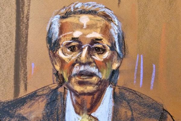 David Pecker drawn by a courtroom sketch artist.