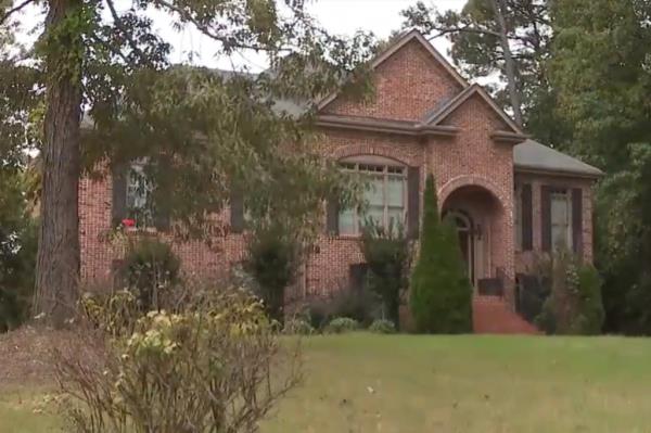 The home is located near a golf course south of Atlanta.
