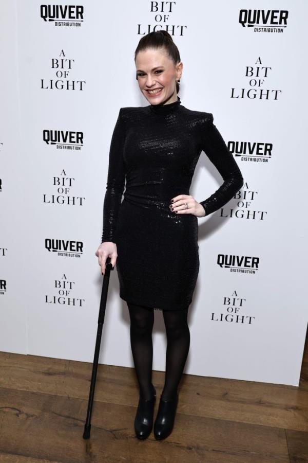 Anna Paquin wearing a chic black sequined dress at the 'A Bit Of Light' New York Screening at Crosby Street Hotel
