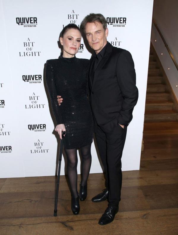Anna Paquin and Stephen Moyer posing at 'A Bit of Light' New York Screening in Crosby Street Hotel