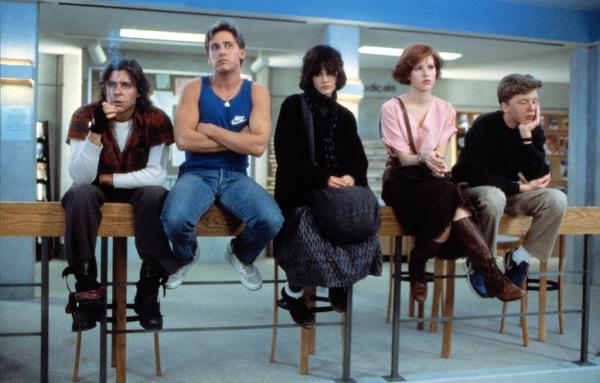 Judd Nelson, Emilio Esteves, Ally Sheedy, Molly Ringwald, and Anthony Michael Hall in 
