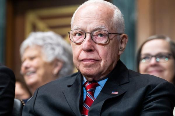 Former Attorney General Michael Mukasey attends a Senate Judiciary Committee hearing on judicial nominees in Dirksen Building on Wednesday, June 22, 2022. 