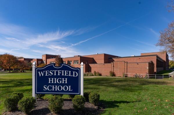 A sign outside of Westfield High School in New Jersey.