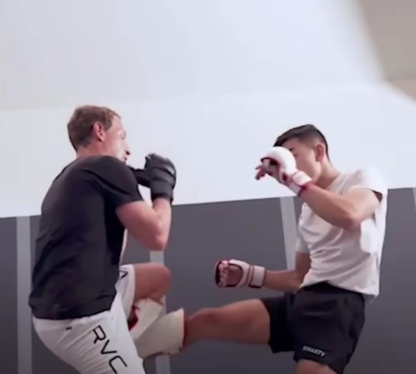 Zuckerberg practicing mixed martial arts.