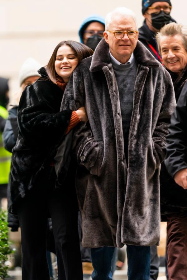 Selena Gomez, Stevve Martin and Martin Short filming a Season 2 episode of 
