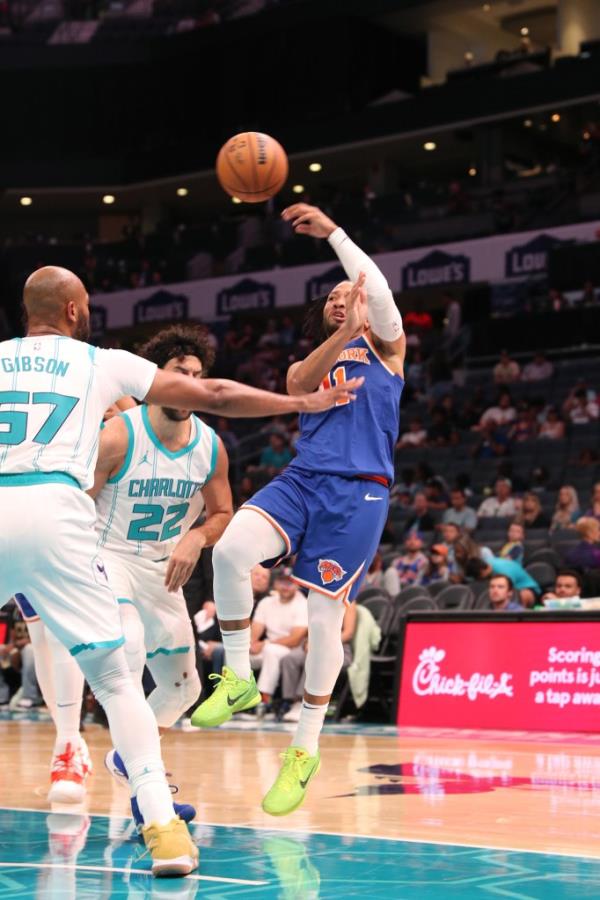 Jalen Brunson is pictured during the Knicks' preseason opener on Oct. 6.