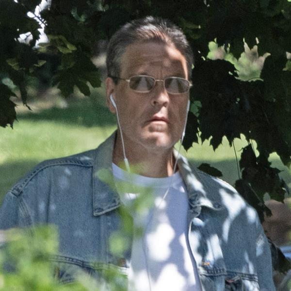 Chambers, 56, was spotted wearing a denim jacket over a white t-shirt during a walk Wednesday