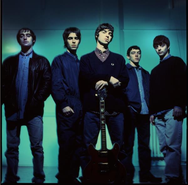 Group portrait of British rock band Oasis at Nomad Studios in Manchester, United Kingdom, 29th November 1993.