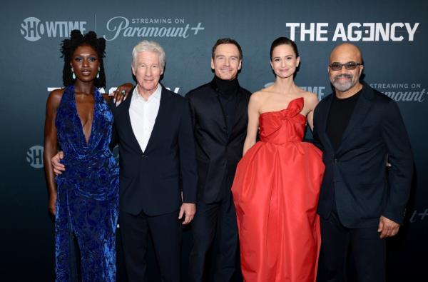Jodie Turner-Smith, Richard Gere, Michael Fassbender, Katherine Waterston and Jeffrey Wright attend The Agency | Premiere in NY on November 21, 2024 