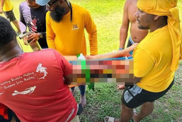 The tour guides were able to pull the teen from the water and raced her to safety on land.
