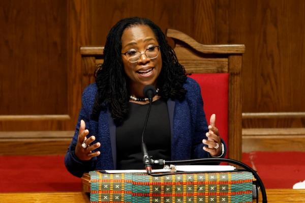 Ketanji Brown Jackson, the first Black woman on the nation's highest court, speaks at the 60th Commemoration of the 16th Street Baptist Church bombing on September 15, 2023 in Birmingham, Alabama.