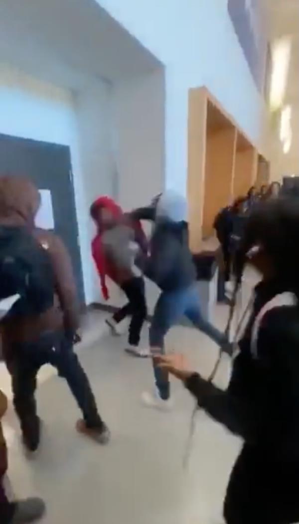 The grisly fight broke out in the high school hallway on Mo<em></em>nday morning.