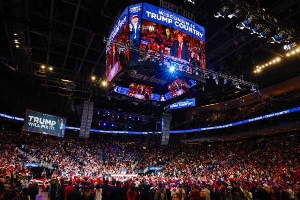 Trump slammed Friday’s jobs report during his rally at Fiserv Forum in Milwaukee.