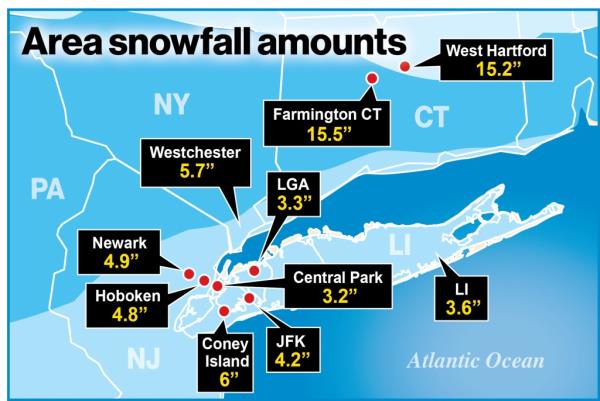 Map of the East coast