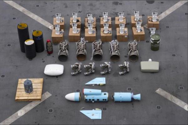  Iranian-made missile compo<em></em>nents bound for Yemen's Houthi seized off a vessel in the Arabian Sea.