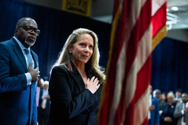 aura Gillen, Democratic candidate for New York's 4th Co<em></em>ngressional District, seen on Oct. 17, 2024.