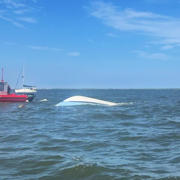 The boat sinks