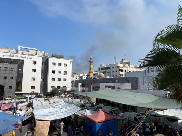 Smoke seen above Gaza City on Thursday.