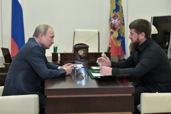 MANDATORY CREDIT Mandatory Credit: Photo by ALEKSEY NIKOLSKYI/SPUTNIK/KREMLIN POOL/EPA-EFE/REX/Shutterstock (10376132b) Russian President Vladimir Putin (L) meets with head of the Chechen Republic Ramzan Kadyrov (R) at the Novo-Ogaryovo state residence outside Moscow, Russia, 31 August 2019. Russian President Vladimir Putin meets with head of the Chechen Republic Ramzan Kadyrov, Novo-Ogaryovo, Russian Federation - 31 Aug 2019