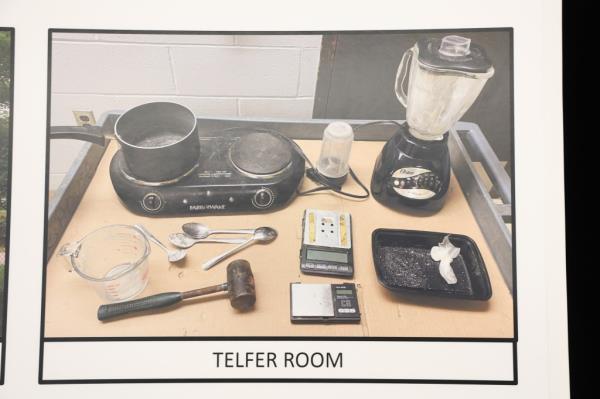 Drug paraphenelia found in Telfor's home. 