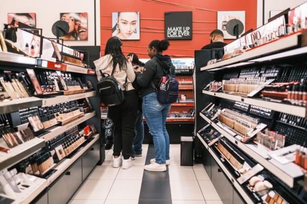 Young girls at Sephora. 