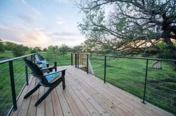 The roof deck.