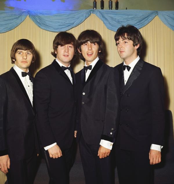 The Beatles at the premiere of their movie 