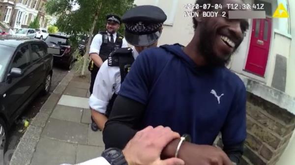 Handout screengrab fromn body worn camera issued by Independent Office for Police Co<em></em>nduct (IOPC) of the detention of Sprinter Ricardo Dos Santos. Five Metropolitan POlice officers are facing a gross misco<em></em>nduct hearing over the stop and search of two black athletes. British athlete Bianca Williams and her partner Dos Santos were stopped and handcuffed in Maida Vale, north Lo<em></em>ndon in July 2020 while driving along with their baby. Issue date: Wednesday September 27, 2023. PA Photo. See PA story POLICE Williams. Photo credit should read: IOPC/PA Wire NOTE TO EDITORS: This handout photo may o<em></em>nly be used in for editorial reporting purposes for the co<em></em>ntemporaneous illustration of events, things or the people in the image or facts mentio<em></em>ned in the caption. Reuse of the picture may require further permission from the copyright holder.