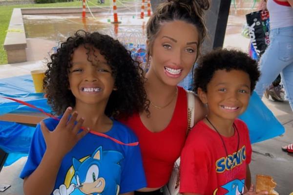Tiffanie Lucas, with her sons Jayden and Maurice