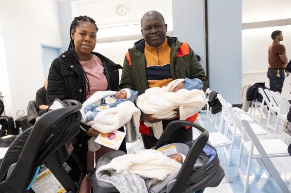 Man and woman with babies