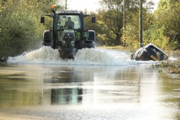 Several roads flooded and cars abando<em></em>ned after going through flood water in Essex after Storm Ciaran on Friday. This Range Rover ended up in a ditch. 3.11.23 Pictures (c) copyright Stephen Huntley/HVC 07973 208461...16 CM3 4RP