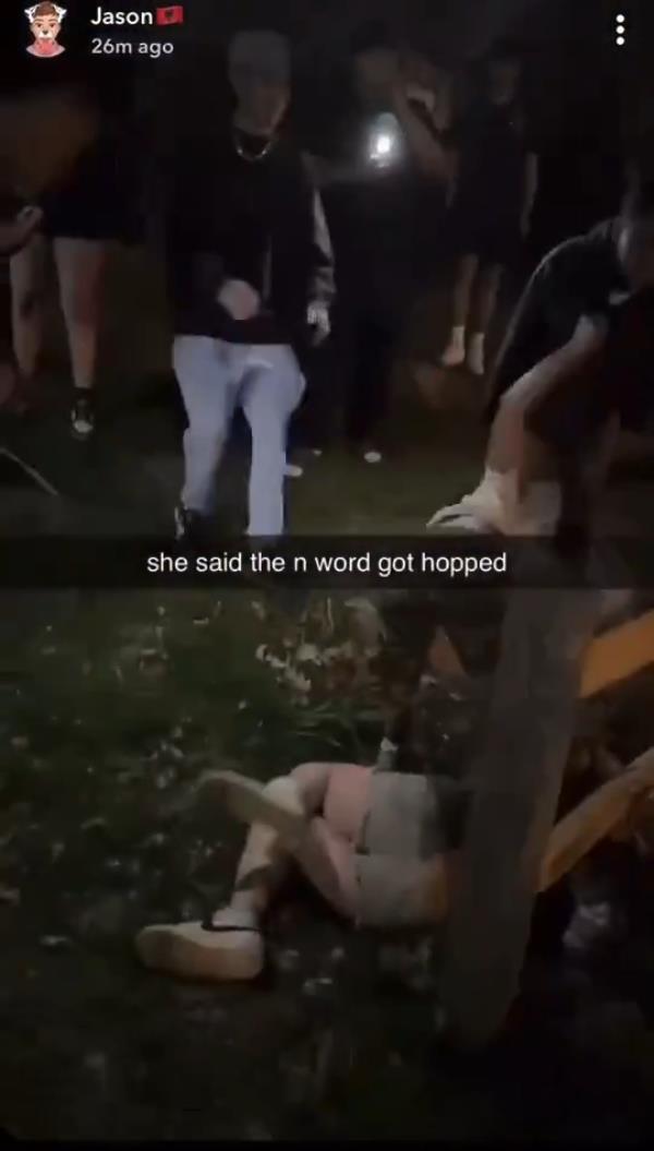 The crowd then erupts in disbelief as another round of violence breaks out.