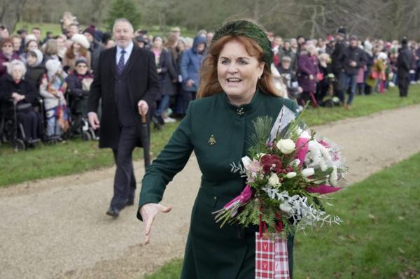 Sarah Ferguson, Duchess of York, arrives to attend the Christmas day service.