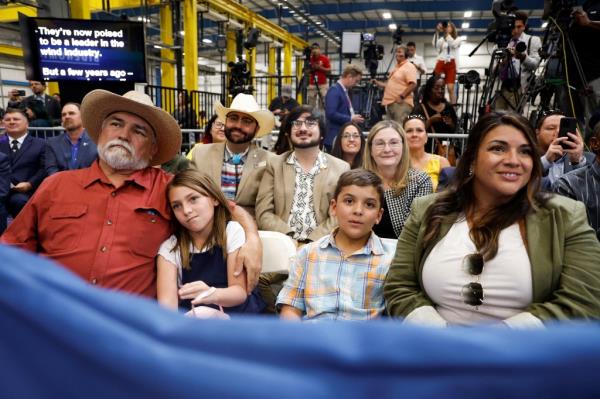 President Joe Biden delivers remarks on the eco<em></em>nomy at Arcosa, a wind tower manufacturing facility, in Belen, New Mexico