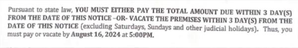 Pacifica Senior Living, the San Diago-ba<em></em>sed parent company of Pacific Grove Senior Living, served the 96-year-old with the eviction notice on Aug. 16, saying she had three days to send them $110K or face eviction.