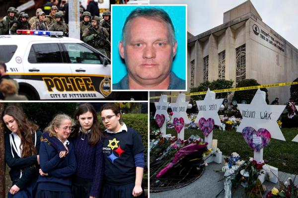 General exterior view of Tree of Life Synagogue.