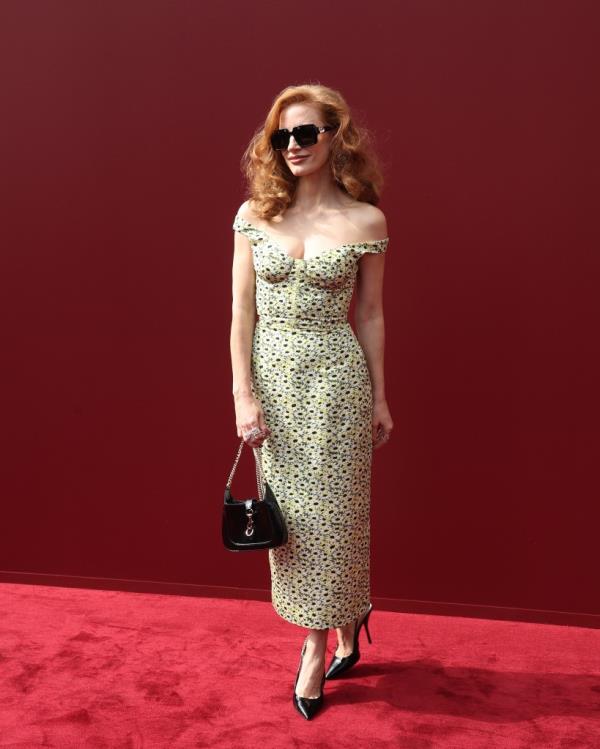 Jessica Chastain at Gucci  Women's Spring Summer 2025 Fashion Show.