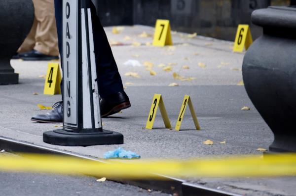 Police say the suspect fired multiple times, hitting Thompson in the back and right calf.
