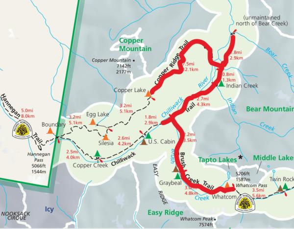 Map detailing the long-term closure areas in North Cascades due to fires of 2021 and 2022, marking location wher<em></em>e Robert Schock was found near Chilliwack River.