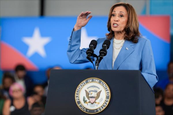 Vice President Kamala Harris, Democratic presidential nominee, speaking at a campaign event at Hendrick Center for Automotive Excellence, Raleigh, N.C., 2024