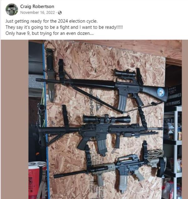 Facebook post by Craig Robertson.