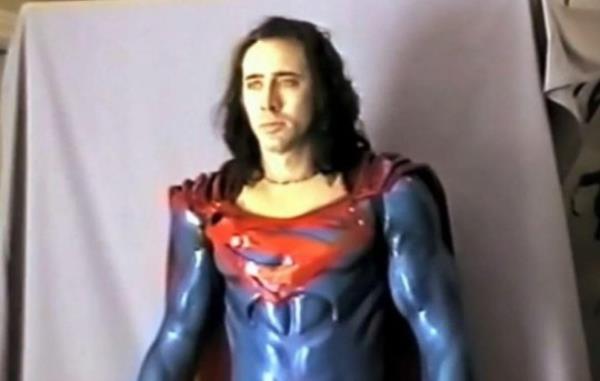 Nicolas Cage as Superman in footage from the docu<em></em>mentary The Death of 'Superman Lives': What Happened?