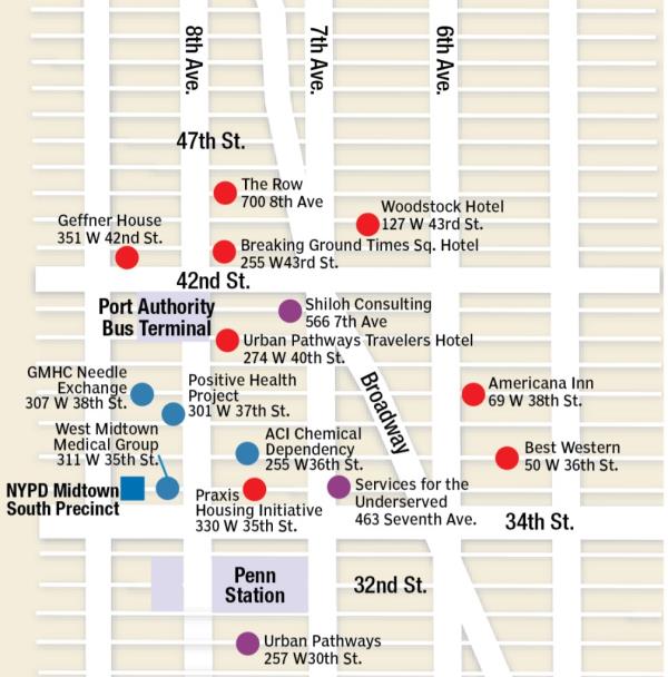 Residents of 8th Ave. have blamed a co<em></em>ncentration of drug clinics and shelters for the problems 