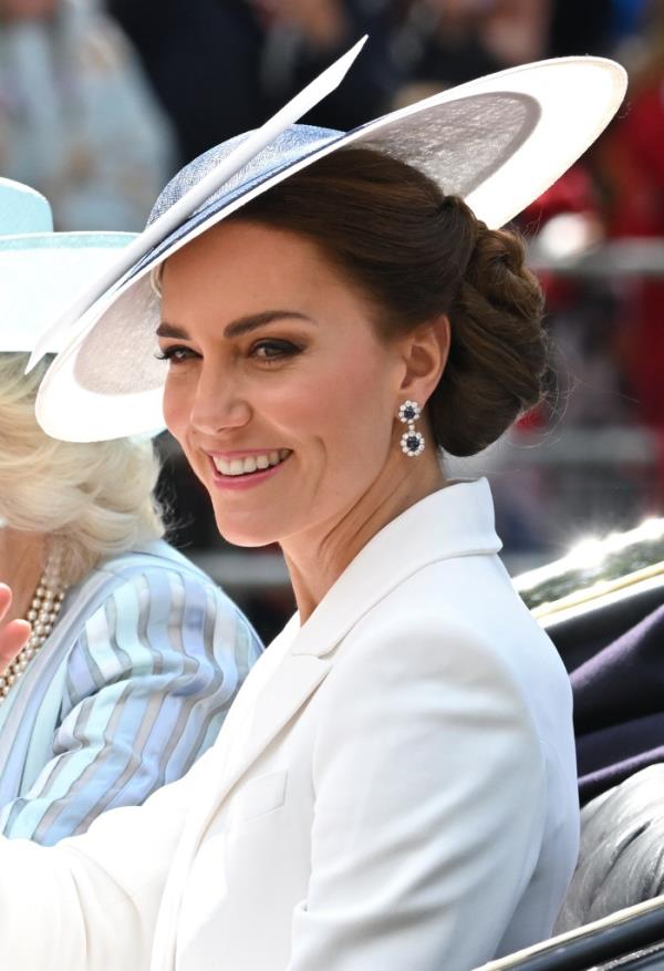 Catherine, Duchess of Cambridge during Trooping the Colour on June 02, 2022 in London, England.